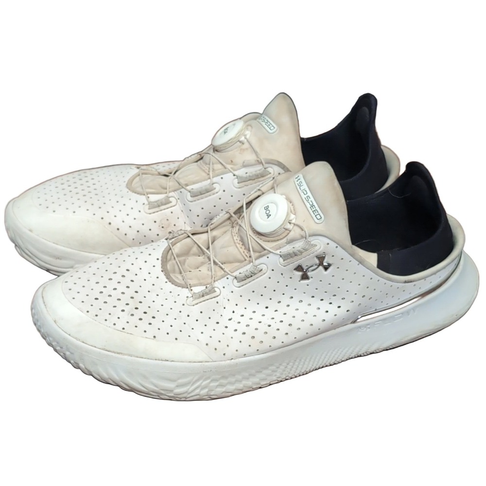 Under Armour SlipSpeed Athletic Shoes M 12 / W 13.5 White Black BOA Lacing